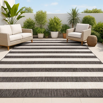 Negril Two-tone Wide Stripe Indoor/outdoor Area Rug